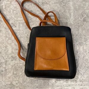 Leather backpack purse